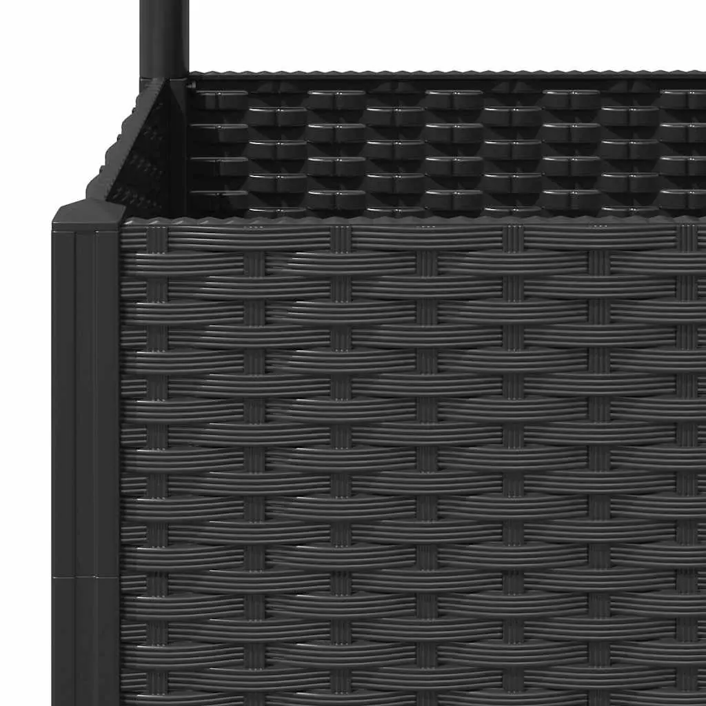 Garden Planter with Trellis for Outdoor Use Black 80x40x136cm