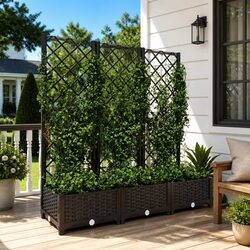 Specifications for Black Garden Planter with Integrated Trellis