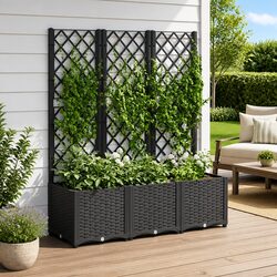 Specifications of Black Garden Planter with Trellis 120x40x136cm