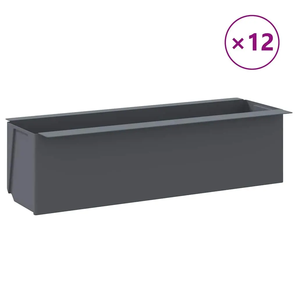 Flower Boxes for Euro Pallets 12 pcs Grey Planter Pots Garden Outdoor Indoor