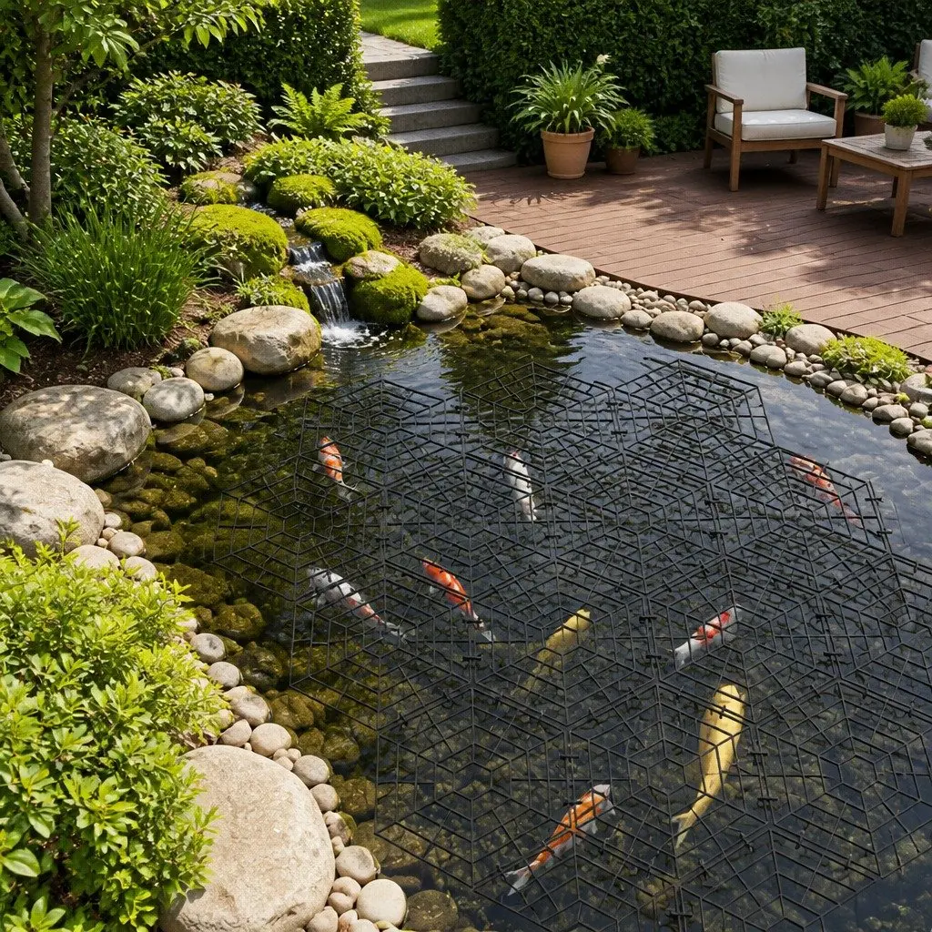 40 Black Modular Pond Grilles for Fish Defense System