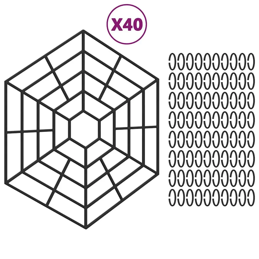40 Black Modular Pond Grilles for Fish Defense System