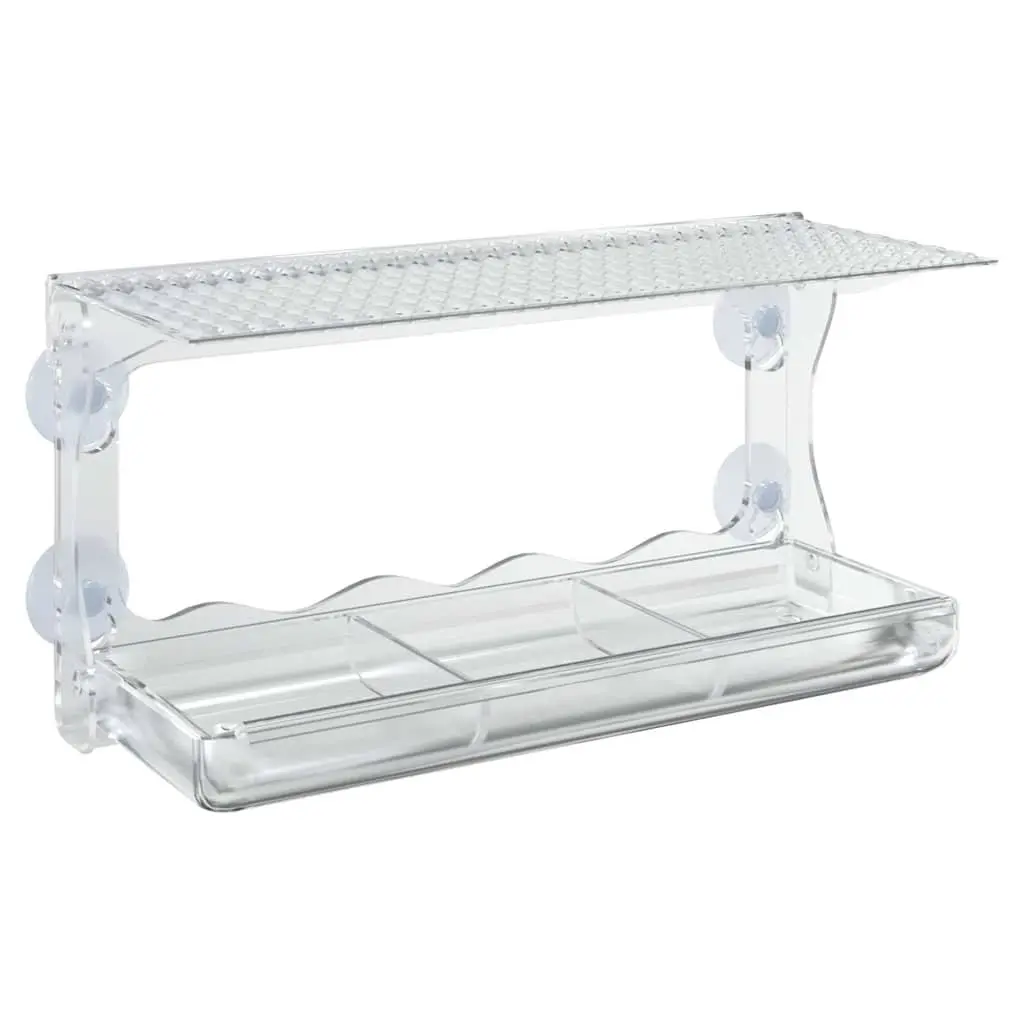 Window Bird Feeders 2 pcs Transparent Acrylic Outdoor Garden Bird Feeding