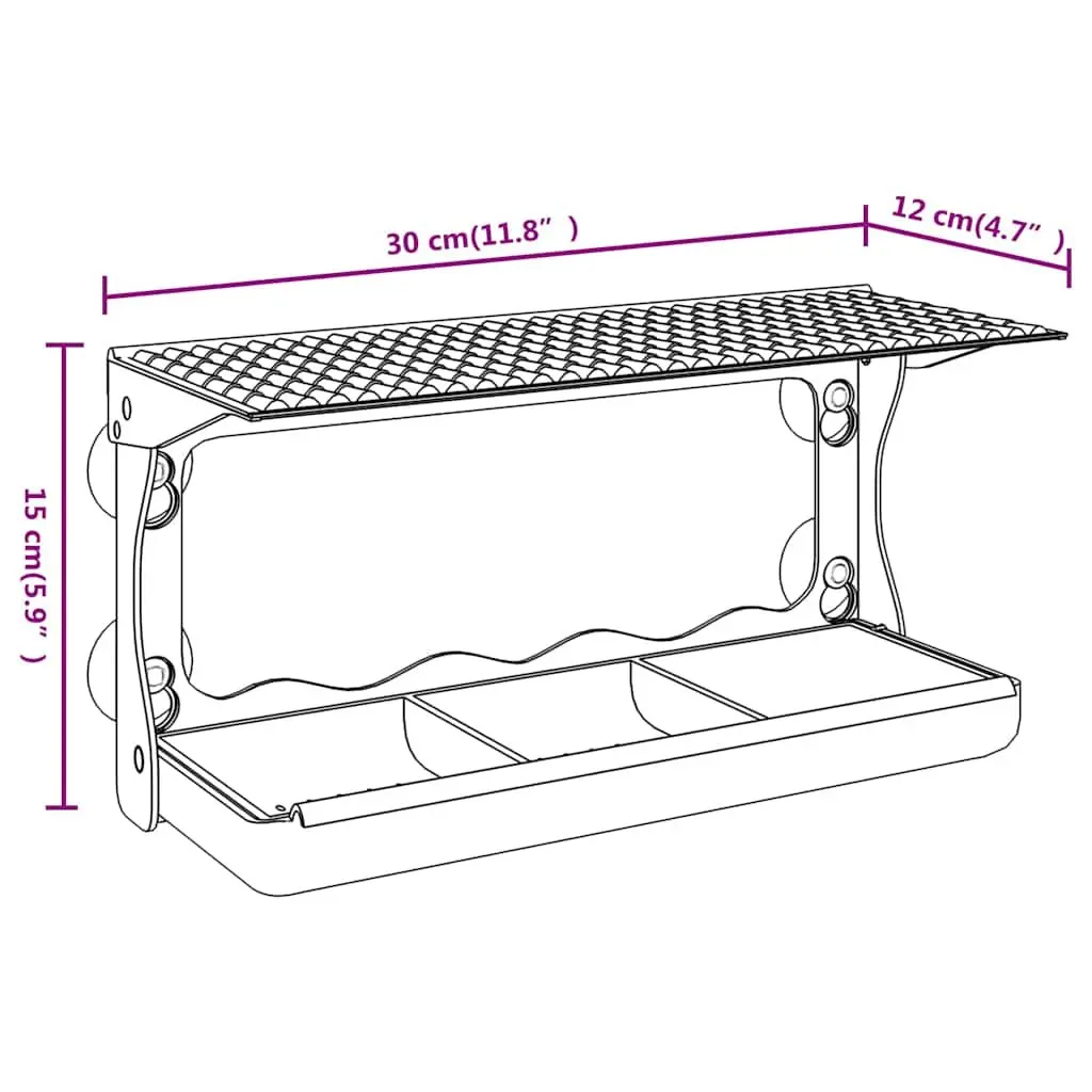 Window Bird Feeders 2 pcs Transparent Acrylic Outdoor Garden Bird Feeding