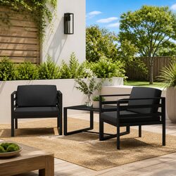 Outdoor Single Sofas Set - Aluminium Frame, Cushions