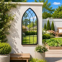 Garden Mirror Specifications: Black Iron 100x45 cm