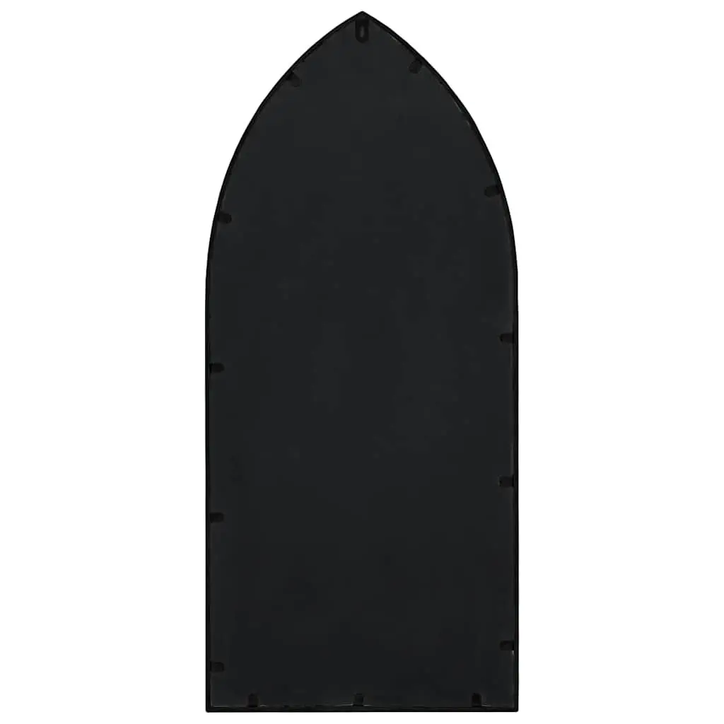 Garden Mirror Black 100x45 cm Iron Outdoor Wall Mount Decor Reflective Feature
