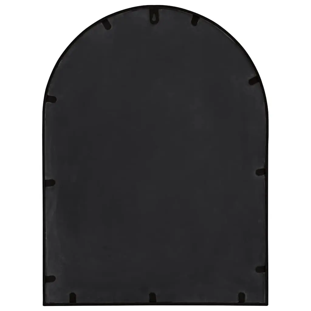 Garden Mirror Outdoor Wall Mounted 60x45 cm Iron Black