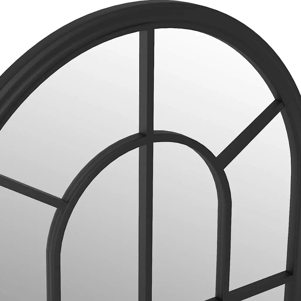Garden Mirror Outdoor Wall Mounted 60x45 cm Iron Black