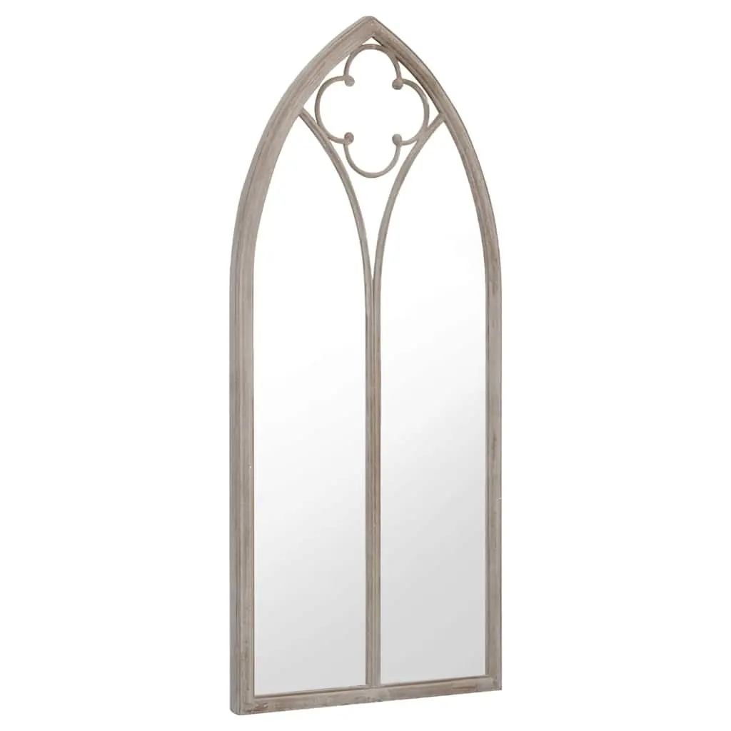 Garden Mirror Cream Outdoor Decor Wall Mount Rust Effect Iron 100x45cm