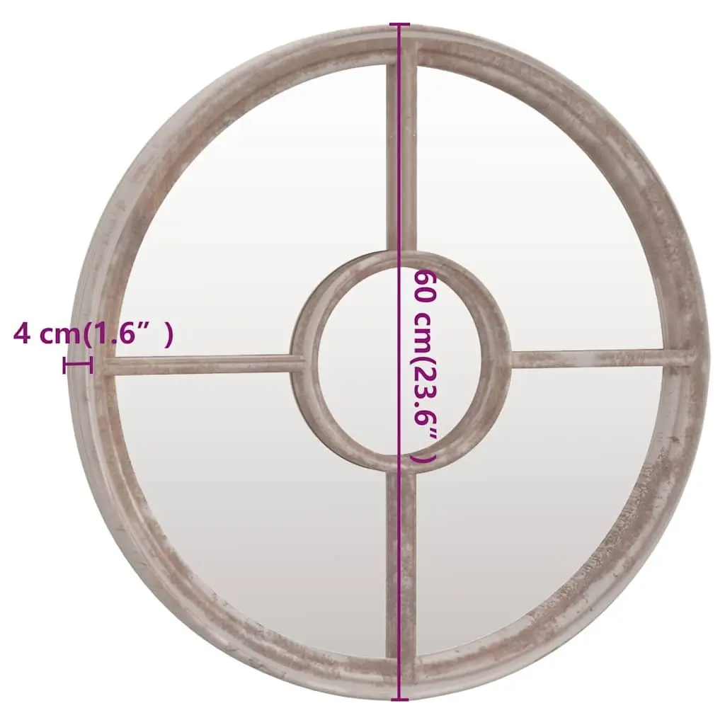 60cm Round Outdoor Mirror with Iron Frame