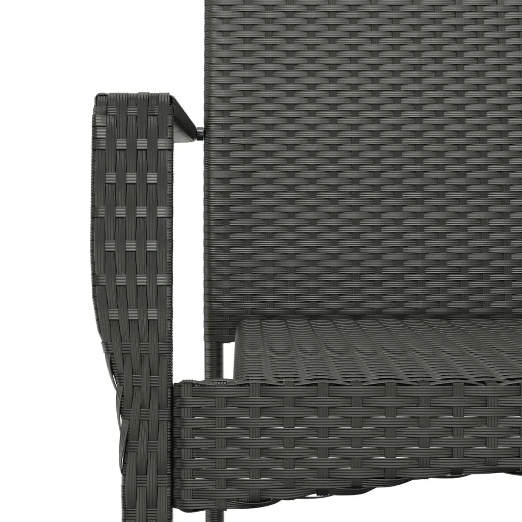 5 Piece Garden Dining Set with Black PE Rattan & Glass