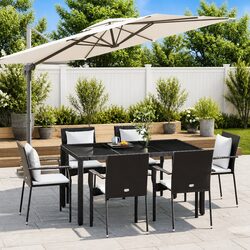 7 Piece Outdoor Dining Set: Black - Specs & Details