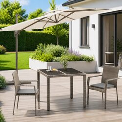 Specifications for Garden Dining Set 3 Piece Grey Furniture