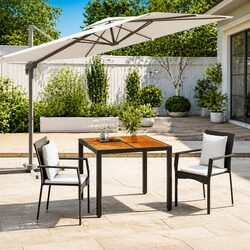 3 Piece Garden Dining Set: 2 Chairs, 1 Acacia Wood Table