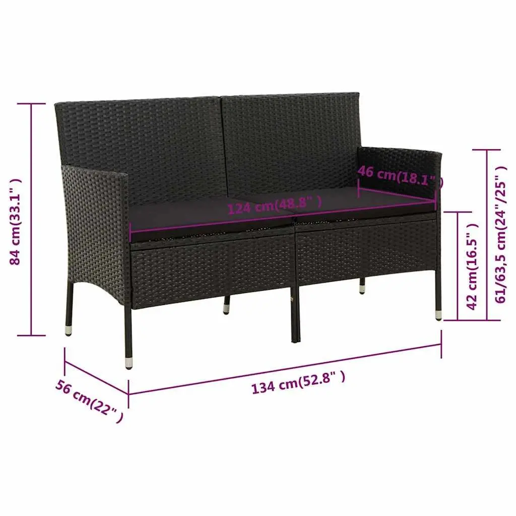 3-Seater Outdoor Garden Sofa