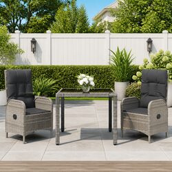 Specifications of 3 Piece Grey Rattan Garden Dining Set