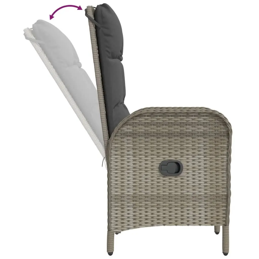 Outdoor Dining Set Garden 5 Piece Grey Poly Rattan Chairs Table