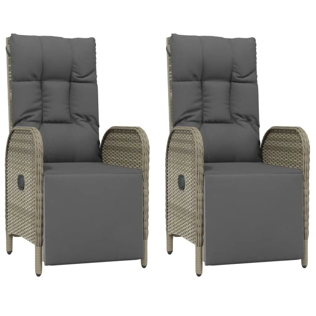 7 Piece Outdoor Garden Dining Set Grey Poly Rattan Furniture