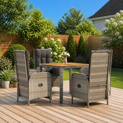 Specifications for 5-Piece Grey Rattan Dining Set