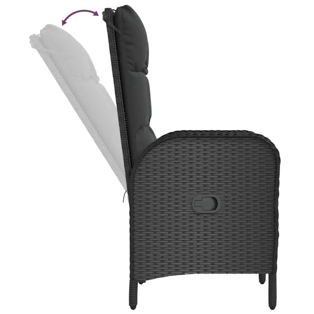 3-Piece Garden Dining Set in Black