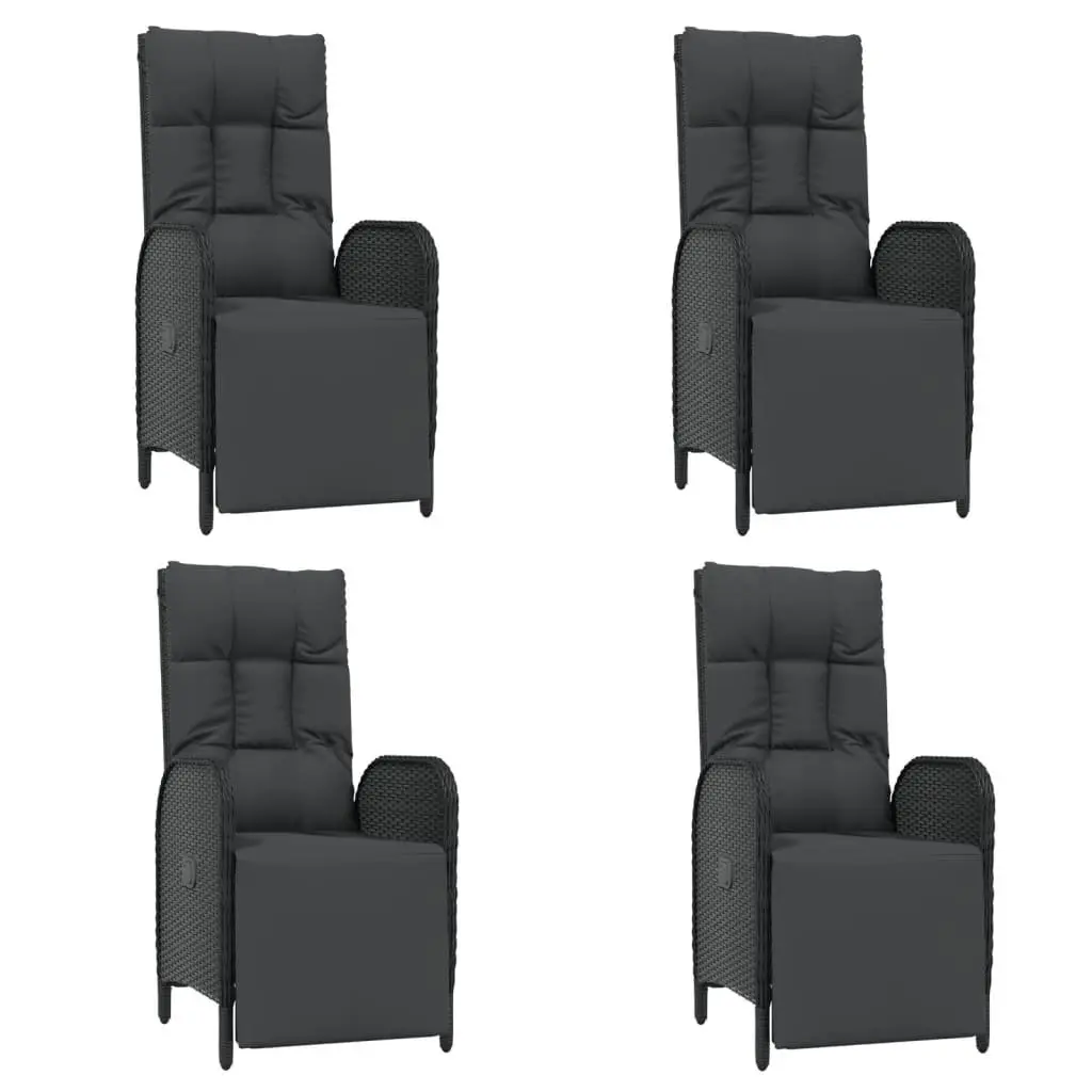 5 Piece Outdoor Dining Set Garden Furniture Poly Rattan Chairs Table Cushions