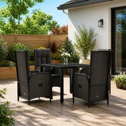 Specifications of the Black 5-Piece Garden Dining Set