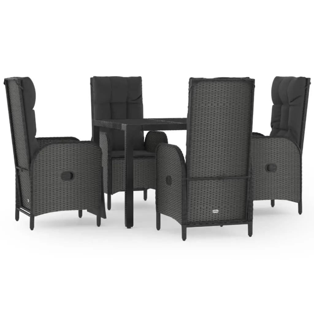 Black 5-Piece Garden Dining Set