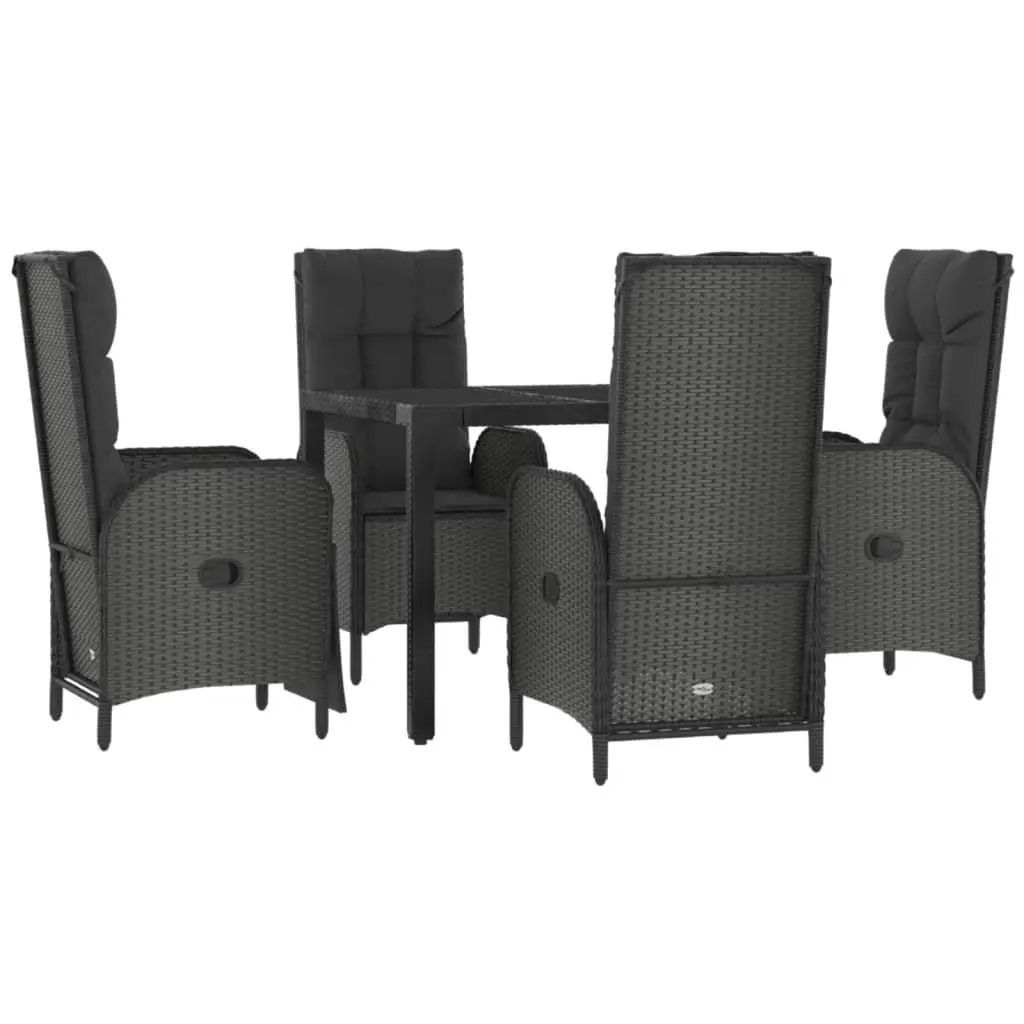 Black 5-Piece Garden Dining Set