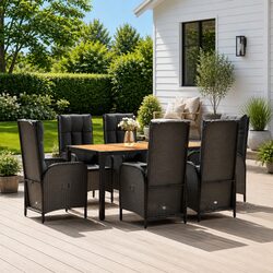 7 Piece Outdoor Dining Set: Dimensions and Materials
