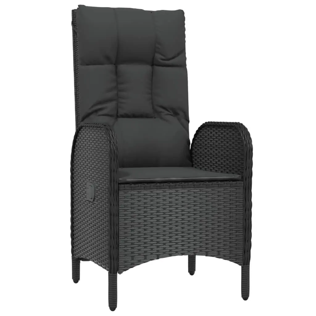 Garden Dining Set 7 Piece Outdoor Furniture Table Chairs Cushions Black Rattan