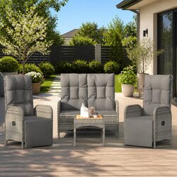 Specifications of 4-Piece Garden Dining Set with Rattan Chairs