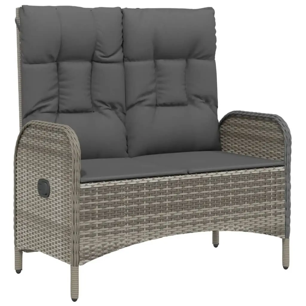 Garden Dining Set 5 Piece Outdoor Furniture Grey Poly Rattan Cushions Steel