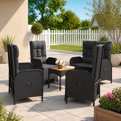 Black 5 Piece Outdoor Dining Set: Specs and Features