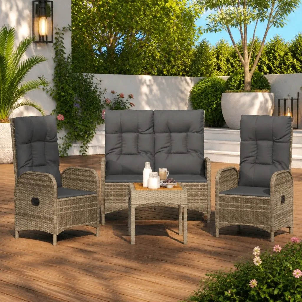 3 Piece Grey Garden Dining Set