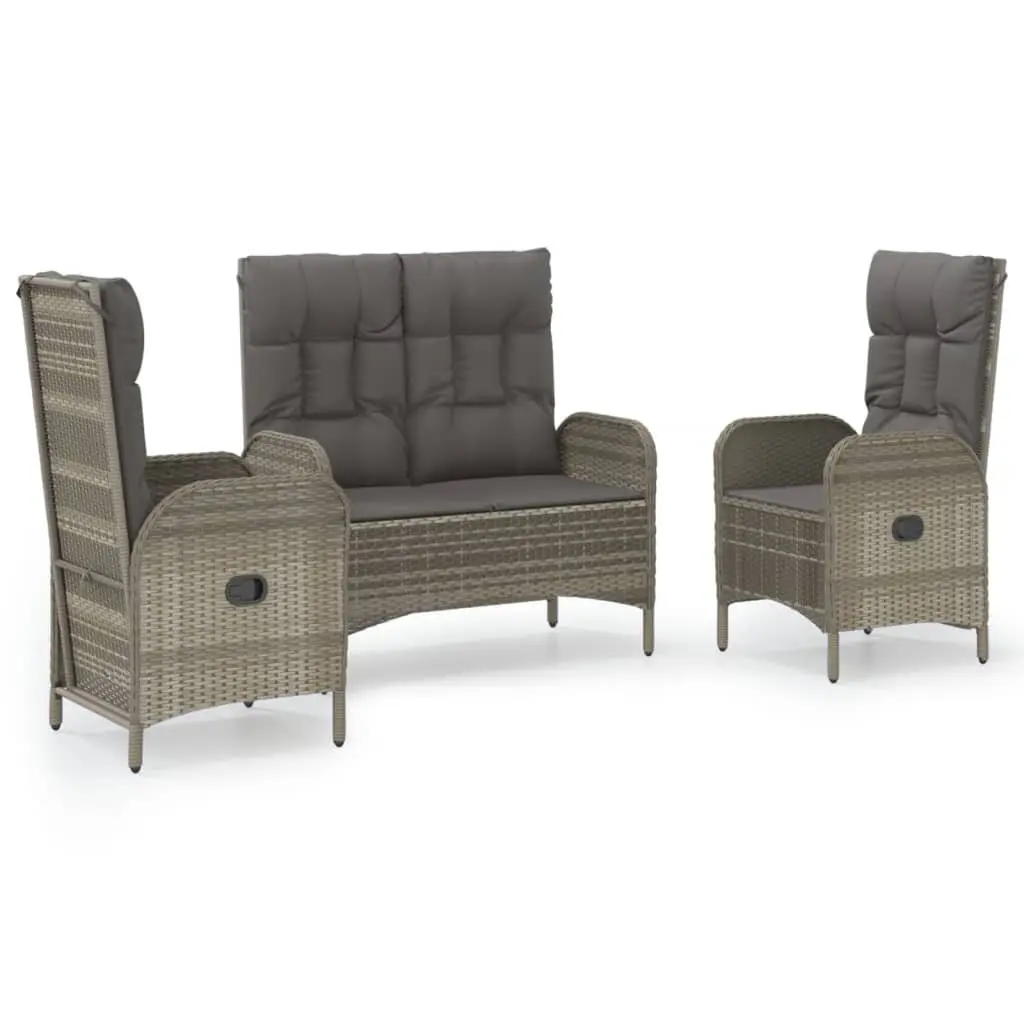 3 Piece Grey Garden Dining Set