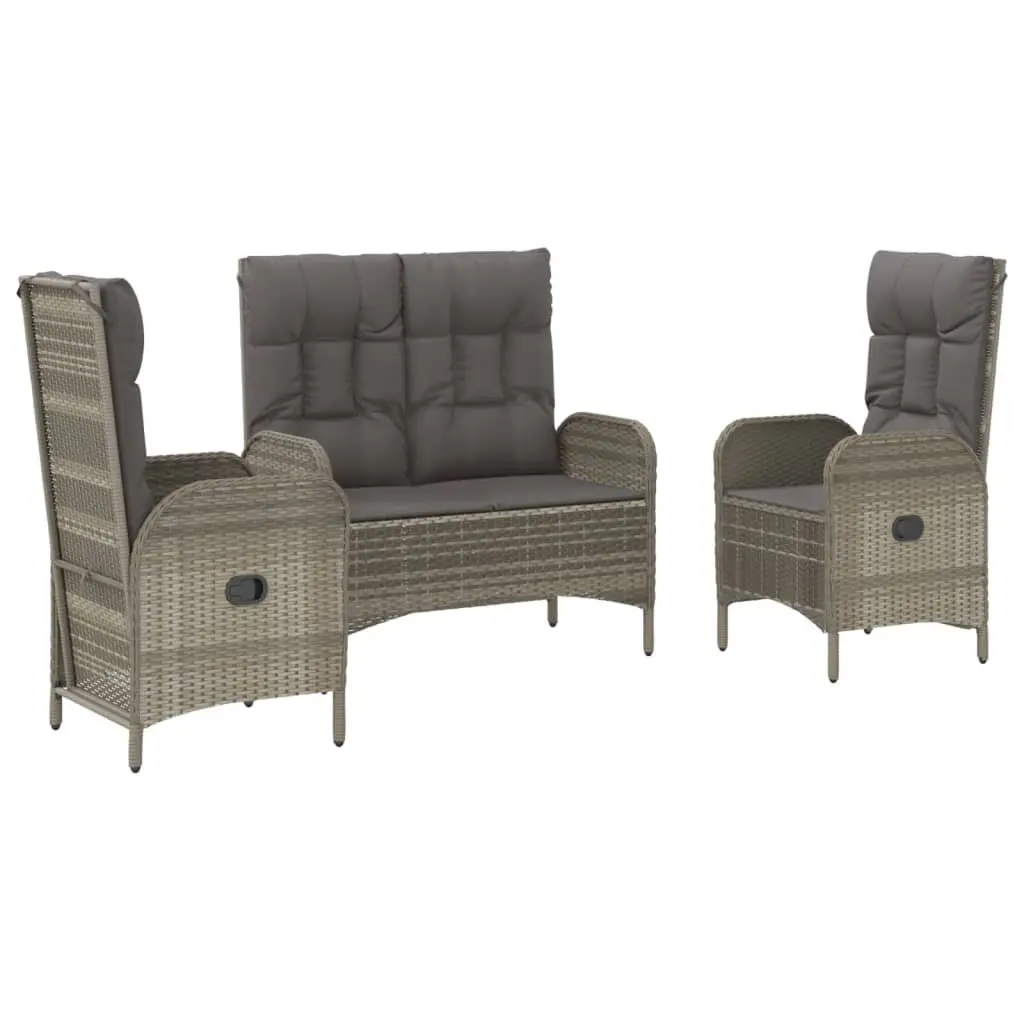 3 Piece Grey Garden Dining Set