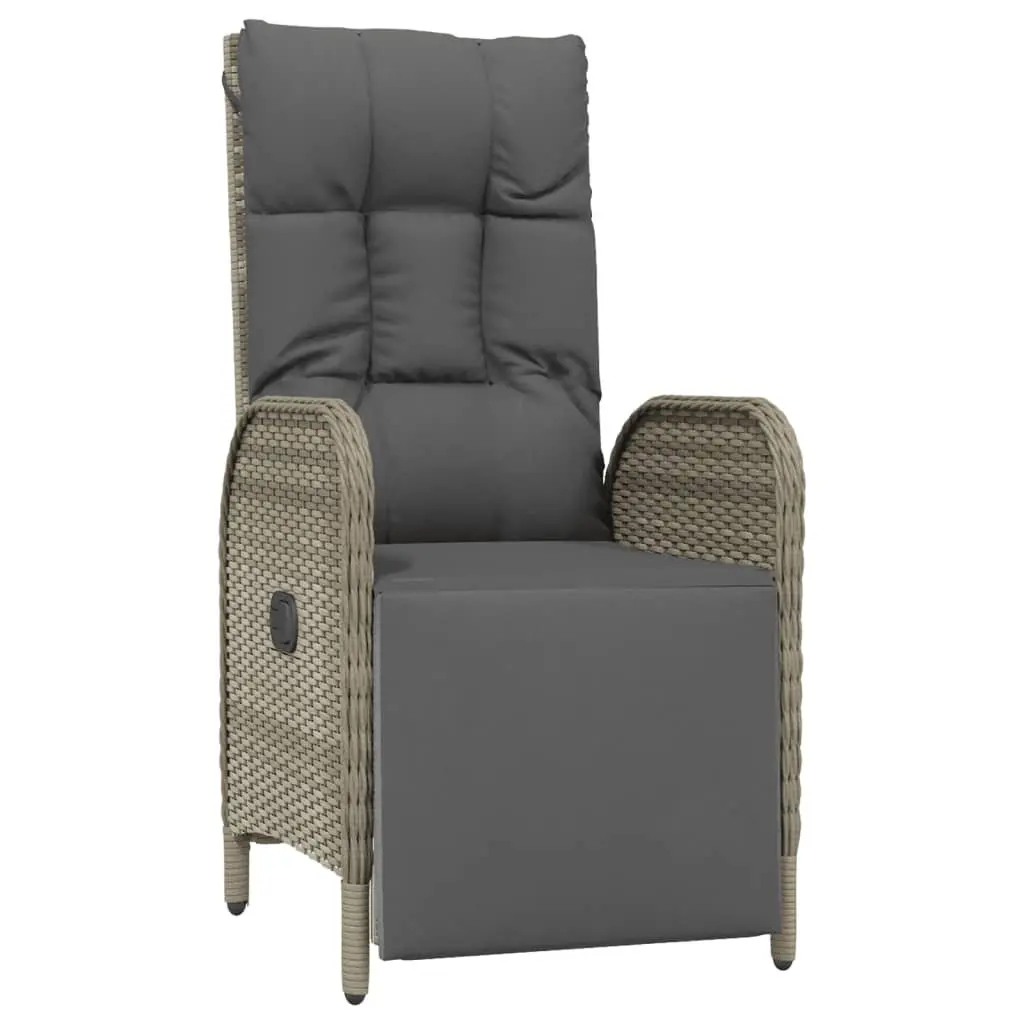 Outdoor Dining Set 3 Piece Garden Furniture Grey Poly Rattan Chairs Table