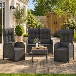 Specifications of 3 Piece Black Garden Dining Set