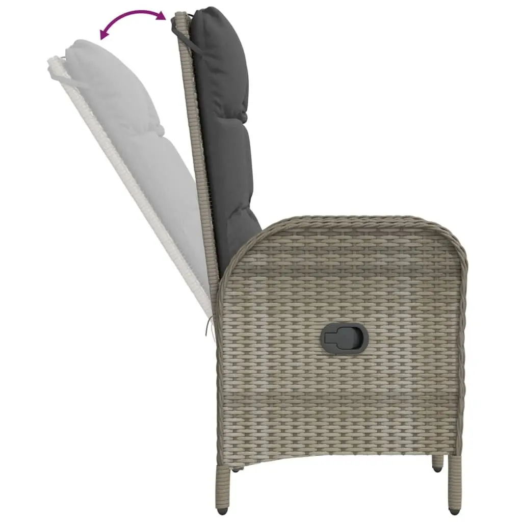 Garden Dining Set 7 Piece Outdoor Furniture Grey Poly Rattan Chairs Table