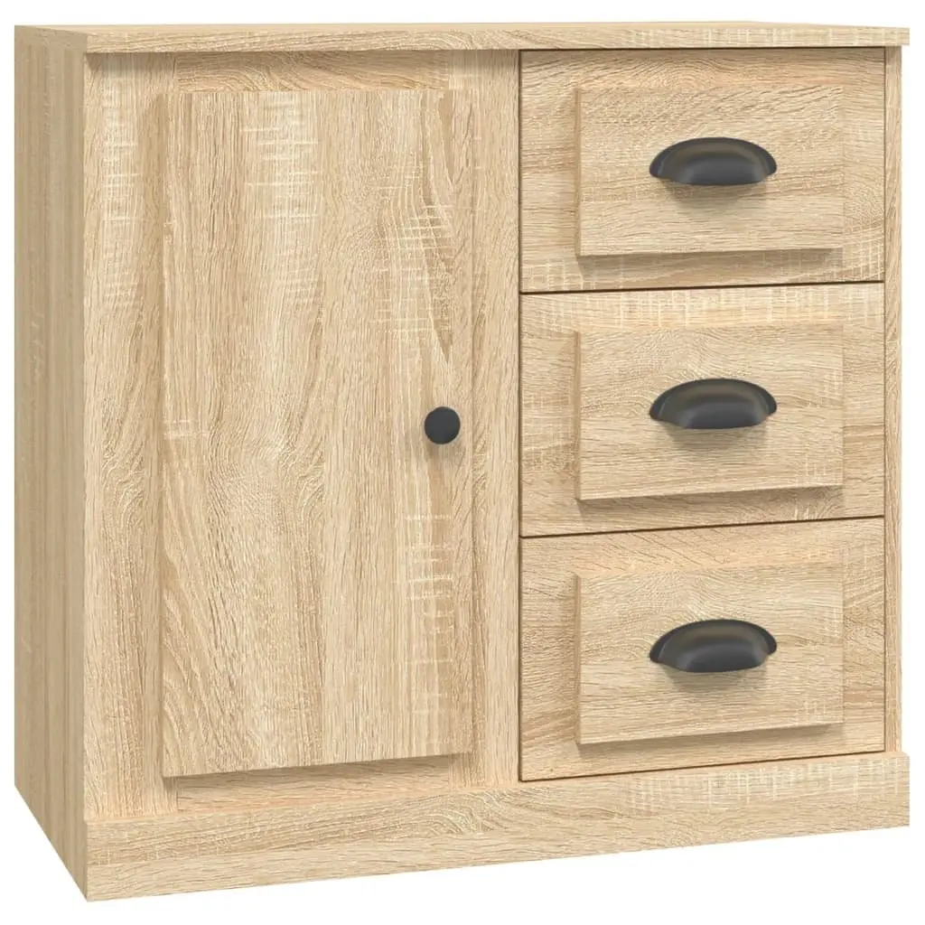 Sideboard Cabinet 2 pcs Brown Engineered Wood Storage Buffet Furniture