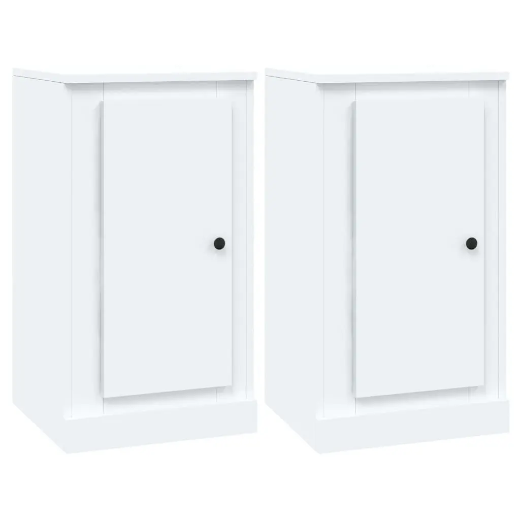 3 Piece Engineered Wood Sideboards Storage Cabinet Set White for Home Organization