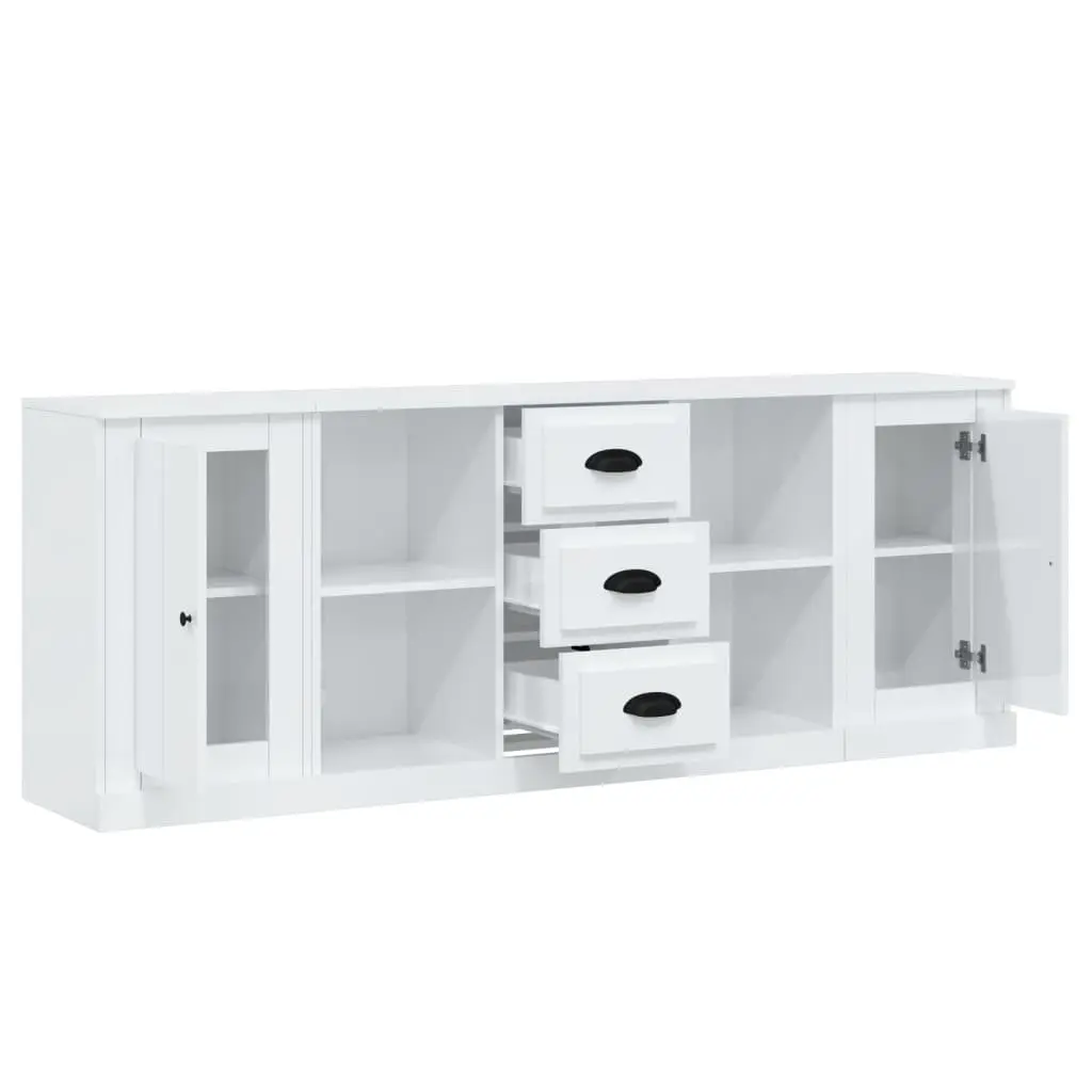 3-Piece White Sideboard Furniture Set