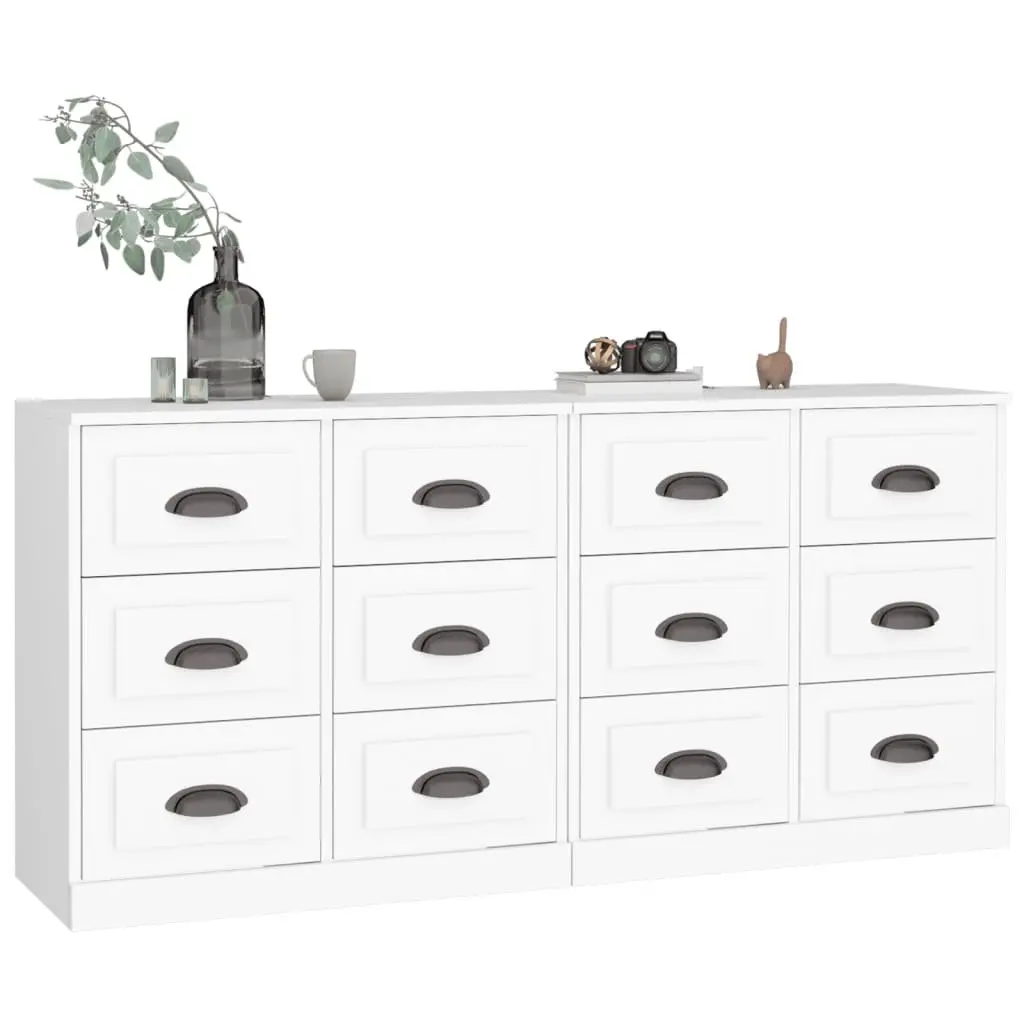 White Engineered Wood Sideboard Cabinets
