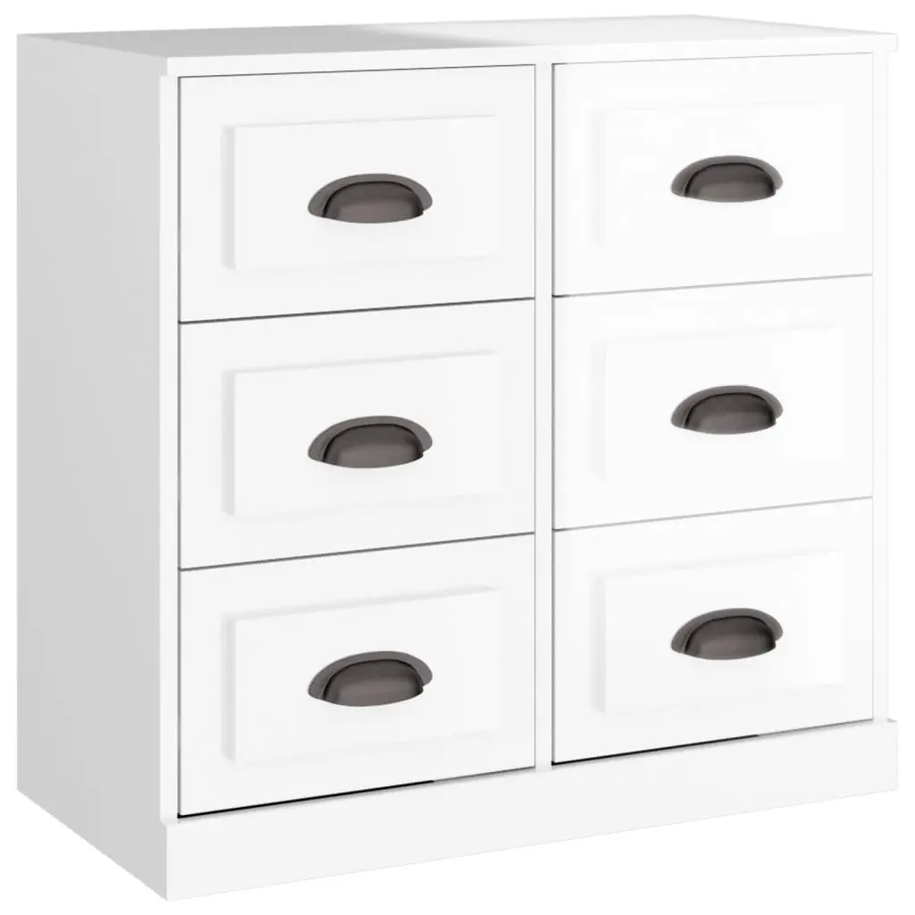 High Gloss White Sideboards Engineered Wood Cabinet Storage Buffet Furniture