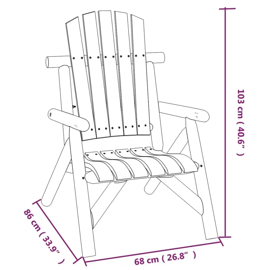 5 Piece Garden Lounge Set Solid Spruce Wood Outdoor Furniture Brown Adirondack