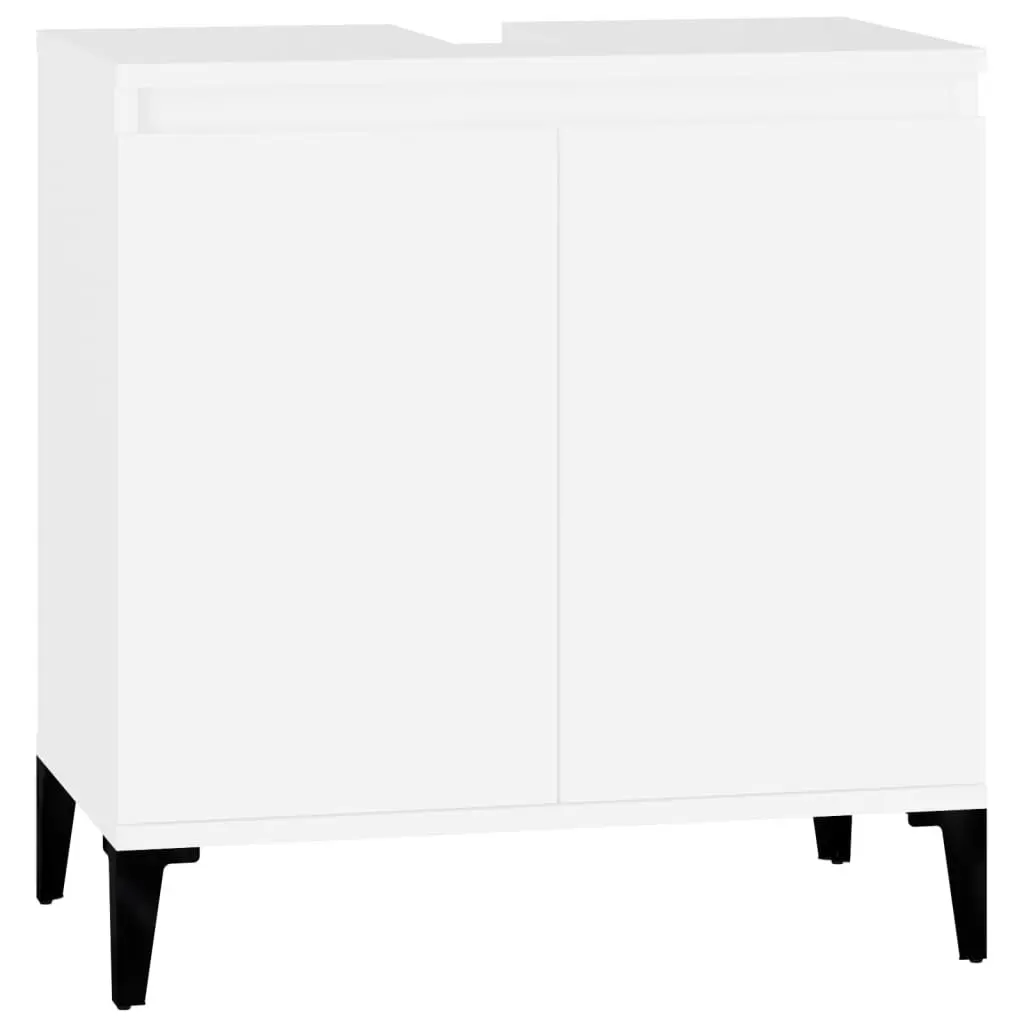 3 Piece Bathroom Furniture Set White Storage Cabinet Vanity Sink Unit Shelving