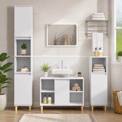 3 Piece Bathroom Furniture Specifications - Storage Cabinet and Vanity