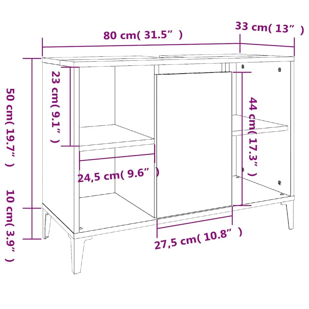 3 Piece Bathroom Furniture Set White Storage Cabinet Vanity Unit Sink Organizer