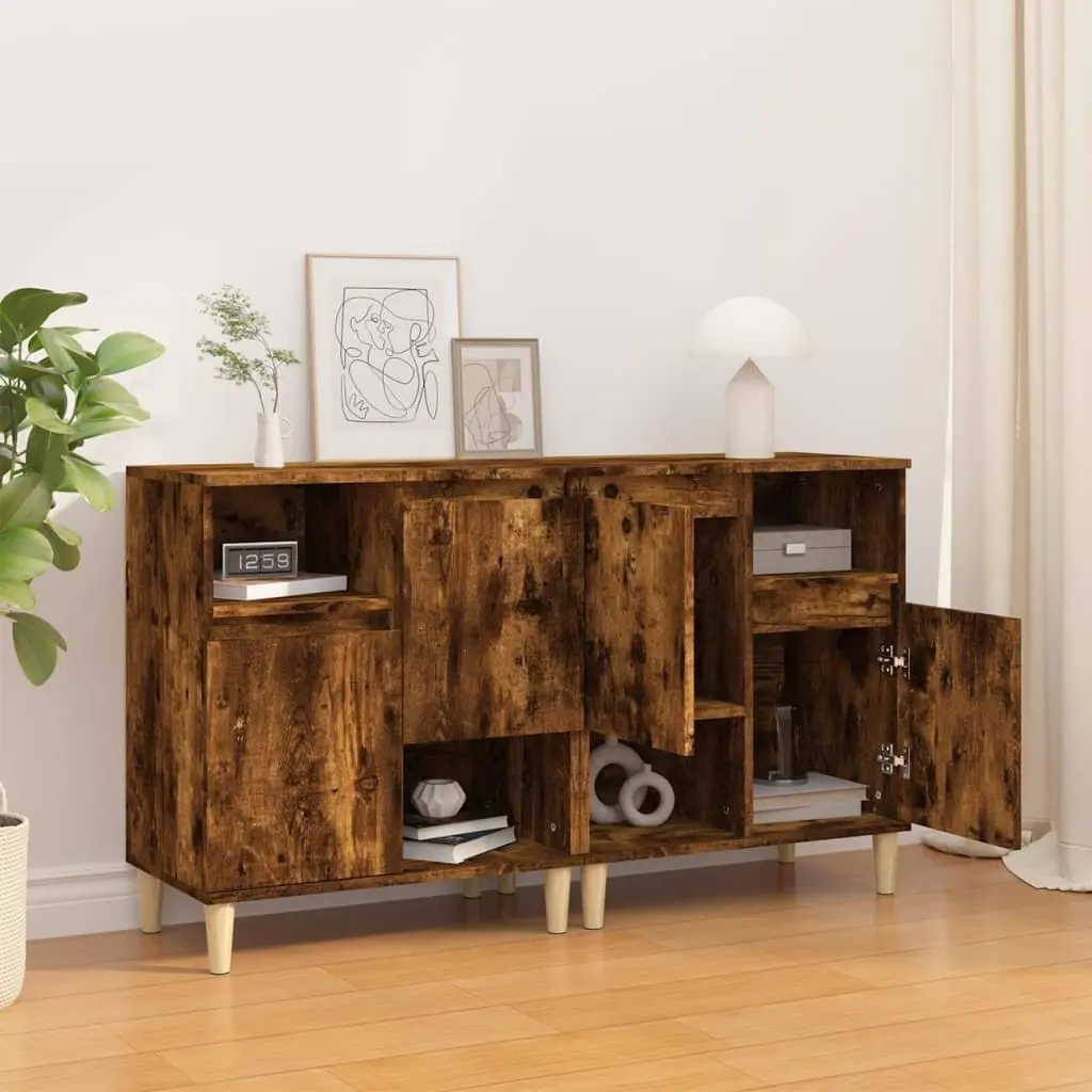Sideboard Cabinet for Living Room 60x35x70cm Brown Engineered Wood Storage 2 Doors 4 Compartments